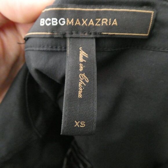 BCBGMaxazria Diana Layered Ruffle Striped Mini Dress XS Split Neck Black White - Picture 3 of 7